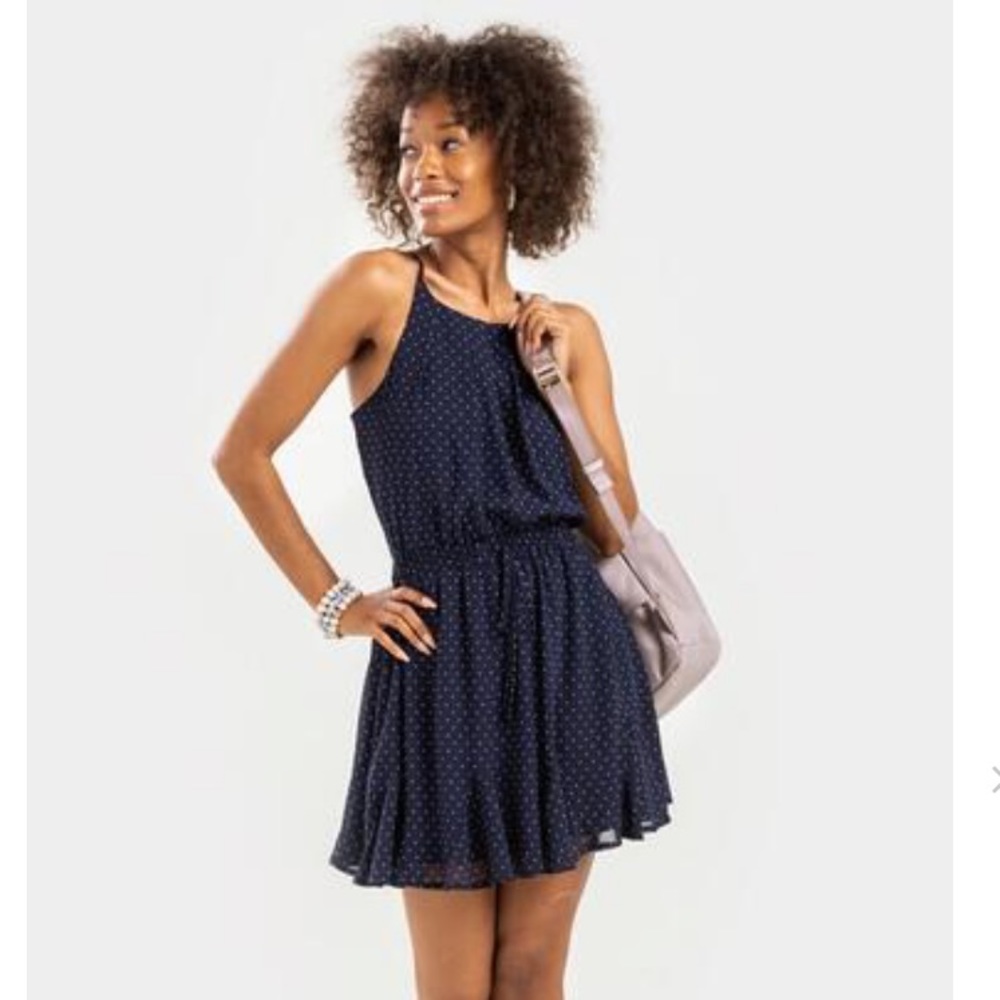Francescas blue polka dot mini dress
